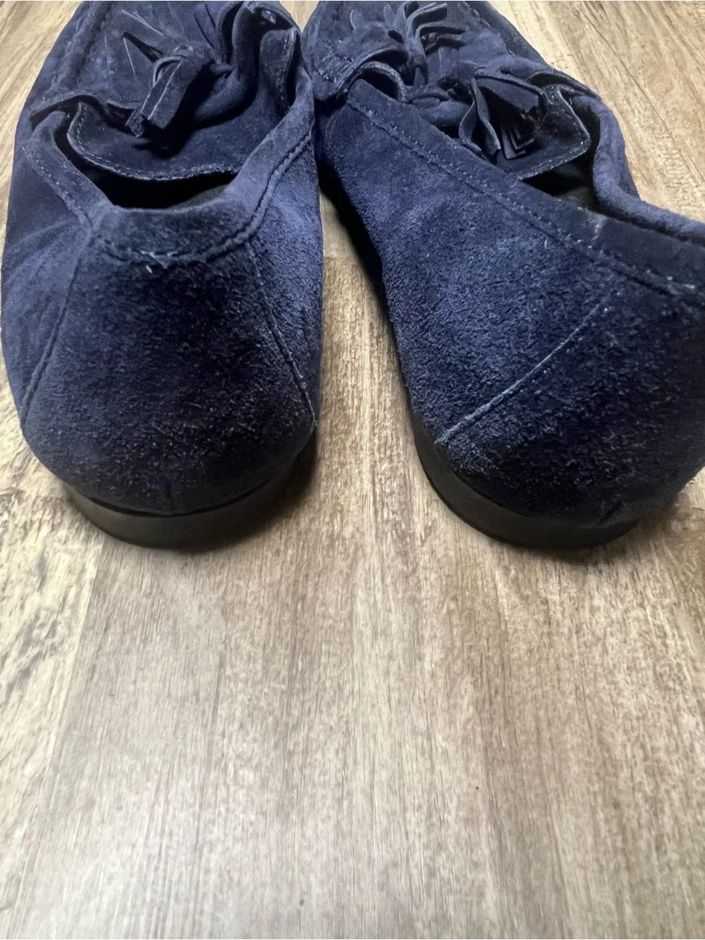 Born Navy Blue Suede Tassel Loafers Women’s Size 8M